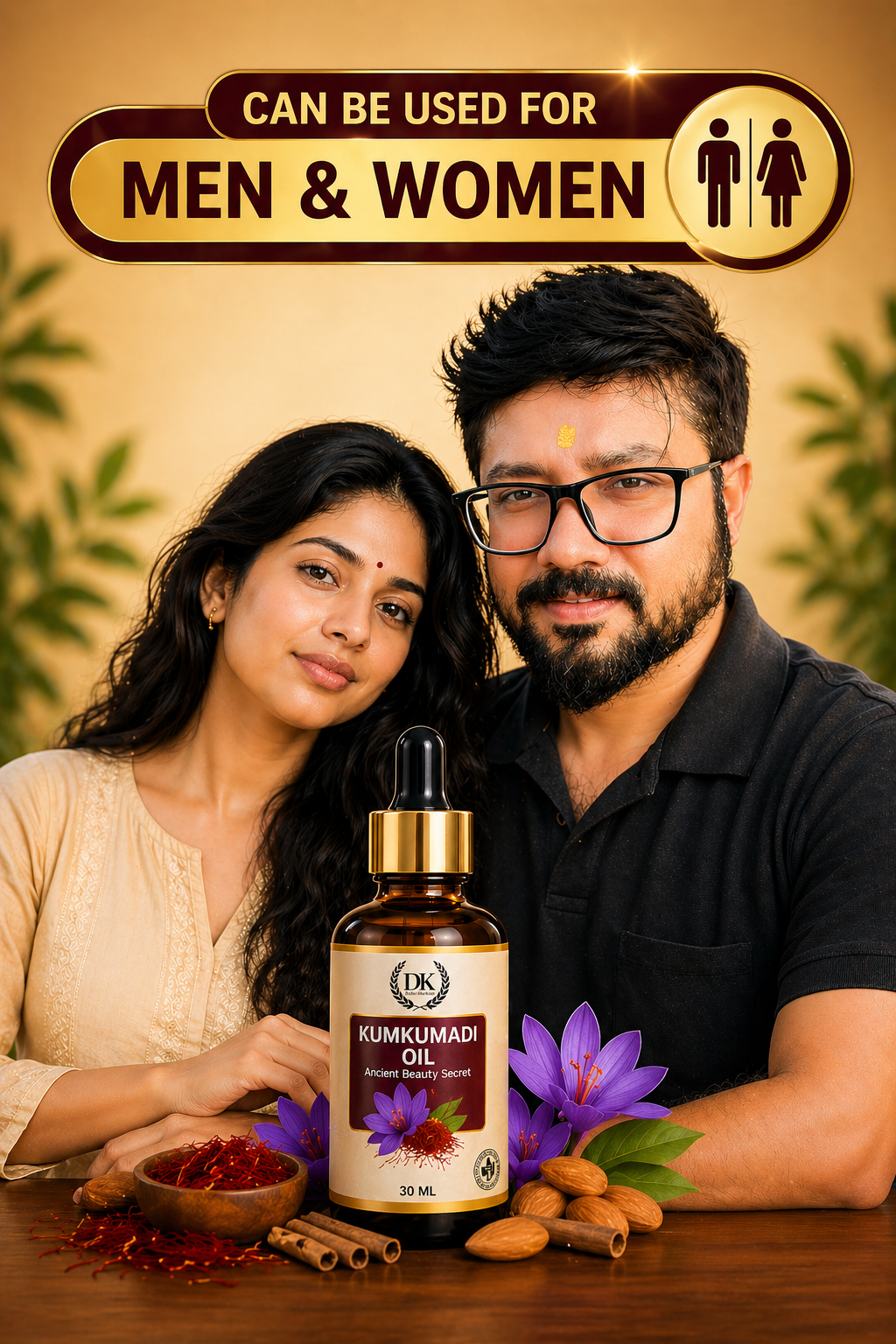 Kumkumadi Oil 30ml | Ayurvedic Facial Oil for Glowing Skin | Reduces Pigmentation, Dark Spots & Dullness | For Men & Women