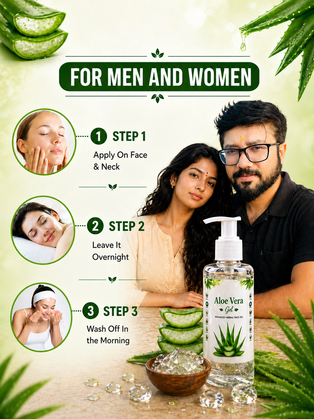 100% pure Aloe Vera Gel for Face, Skin | Soothing & Hydrating Gel | Helps Reduce Acne, Calm Irritation  | Lightweight, Hydrating & Non-Sticky Formula | 100g